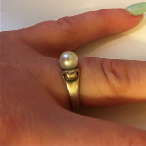 Scroll Ring with Cultured Pearl—James Avery - Picture 1 of 4